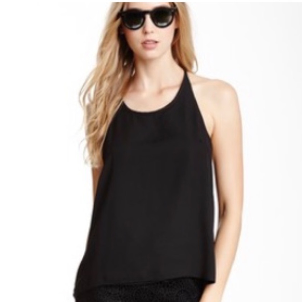 In Style Black Split Back Tank